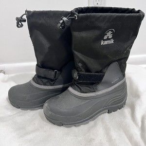 Kamik Black and Gray Kids Winter Boots